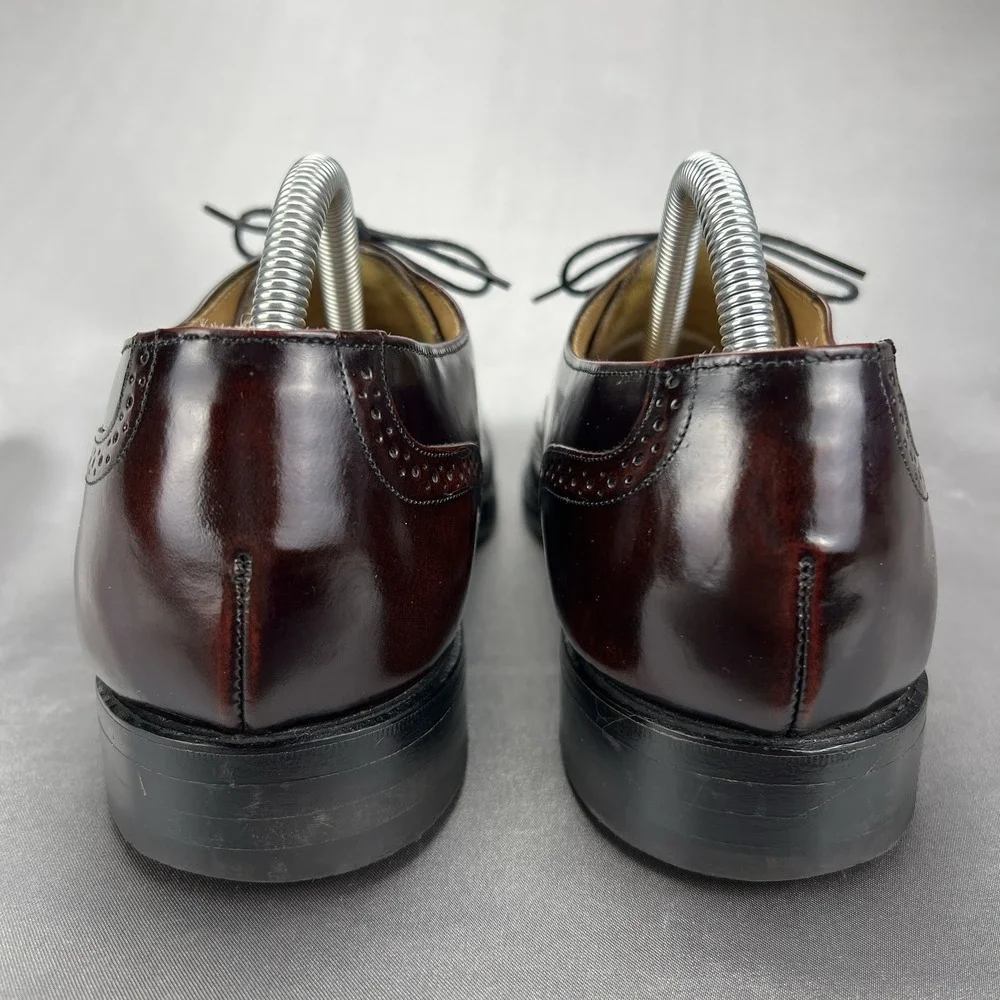 Johnston Murphy Optima Burgundy Wingtip Oxford Brogue Shoes Men's 7.5 D Business